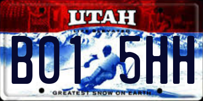 UT license plate B015HH