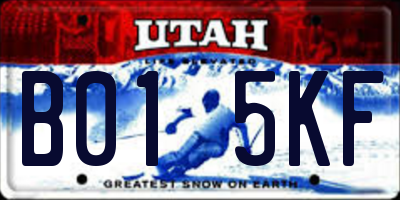 UT license plate B015KF