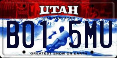 UT license plate B015MU