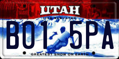 UT license plate B015PA
