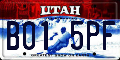 UT license plate B015PF