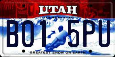 UT license plate B015PU
