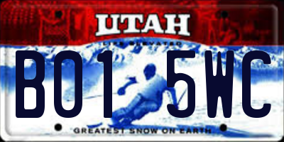 UT license plate B015WC