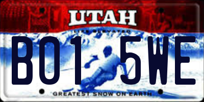 UT license plate B015WE