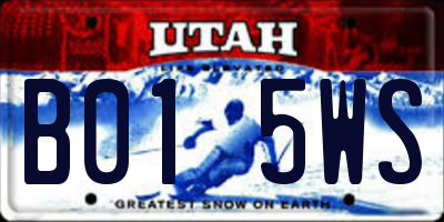 UT license plate B015WS