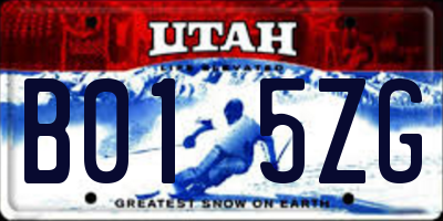 UT license plate B015ZG