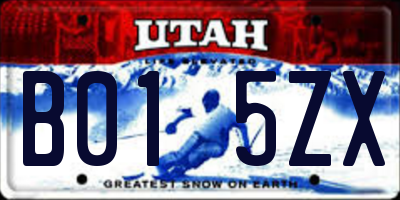 UT license plate B015ZX