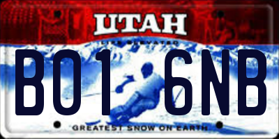 UT license plate B016NB