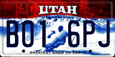 UT license plate B016PJ