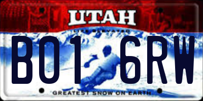 UT license plate B016RW