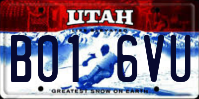 UT license plate B016VU