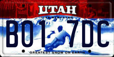 UT license plate B017DC