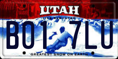 UT license plate B017LU