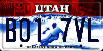 UT license plate B017VL