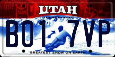 UT license plate B017VP