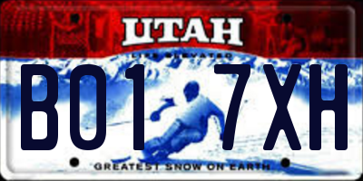 UT license plate B017XH