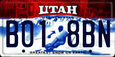 UT license plate B018BN