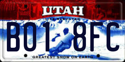 UT license plate B018FC