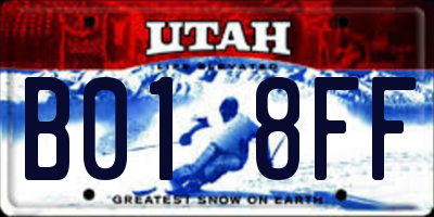UT license plate B018FF