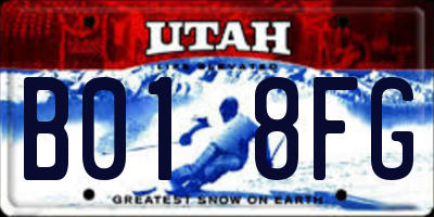 UT license plate B018FG