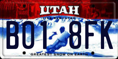 UT license plate B018FK