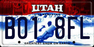 UT license plate B018FL