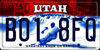 UT license plate B018FQ