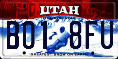 UT license plate B018FU