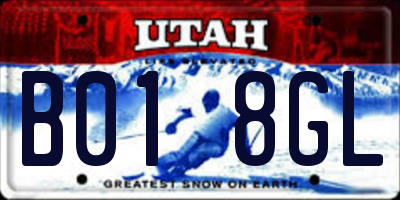 UT license plate B018GL