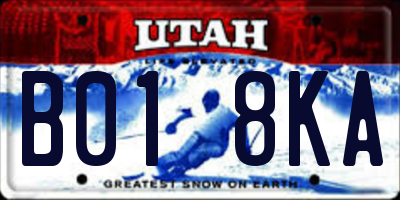 UT license plate B018KA