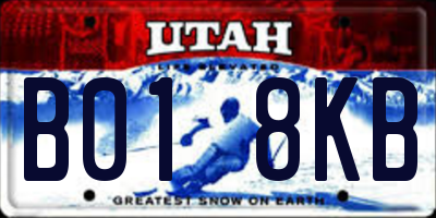 UT license plate B018KB