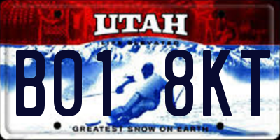 UT license plate B018KT