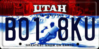 UT license plate B018KU