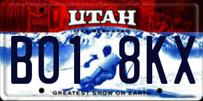 UT license plate B018KX