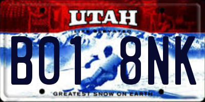 UT license plate B018NK