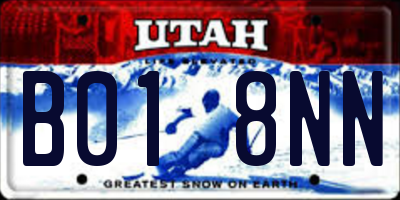 UT license plate B018NN