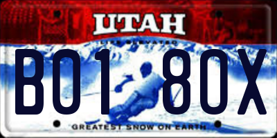 UT license plate B018OX