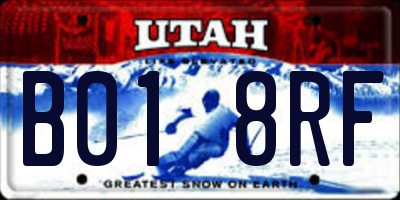 UT license plate B018RF