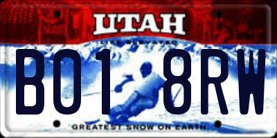 UT license plate B018RW