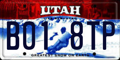 UT license plate B018TP
