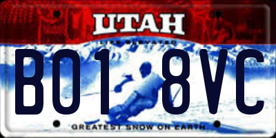 UT license plate B018VC