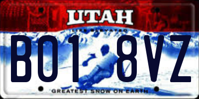UT license plate B018VZ