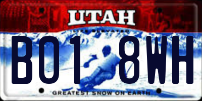 UT license plate B018WH