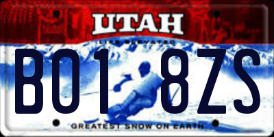 UT license plate B018ZS
