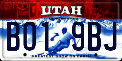 UT license plate B019BJ