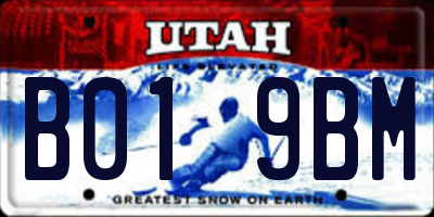 UT license plate B019BM
