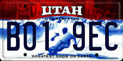 UT license plate B019EC