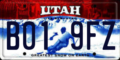 UT license plate B019FZ