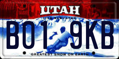UT license plate B019KB