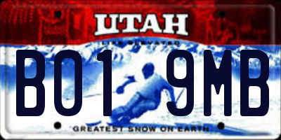 UT license plate B019MB